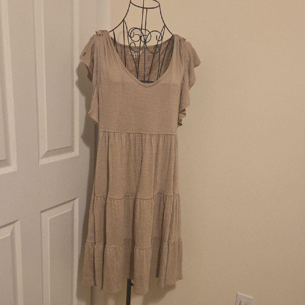 Max Studio Beige Layered Dress